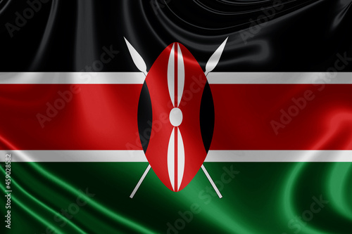 Wallpaper Mural kenya fabric flag waving . 3D illustration Torontodigital.ca