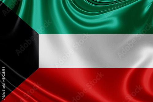 Kuwait fabric flag waving . 3D illustration Free Download Kuwait fabric flag waving . 3D illustration - GFXLoad