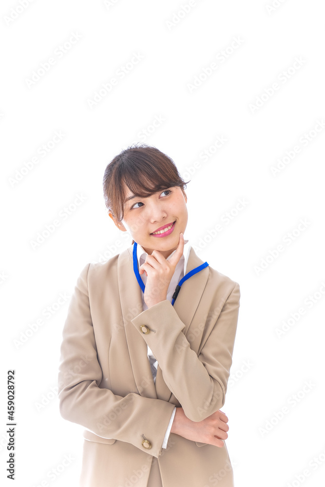 考える若いビジネスウーマン