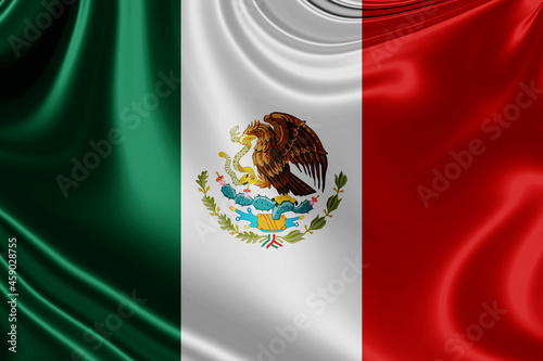 mexico fabric flag waving . 3D illustration