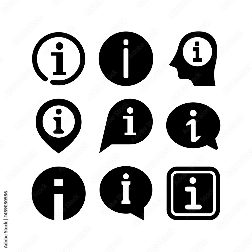 info set icon on white background info set icon on white background