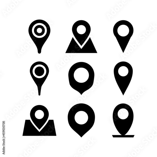 Free Download location set icon on white background - GFXLoad