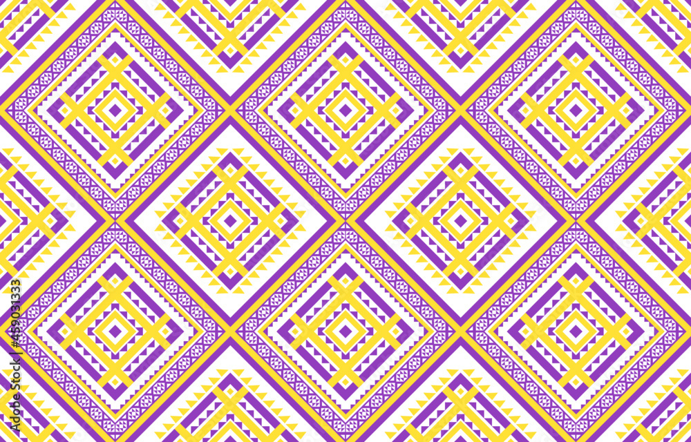 Abstract ethnic geometric seamless pattern. Design for background, illustration, wallpaper, fabric, texture, batik, carpet, clothing, embroidery
