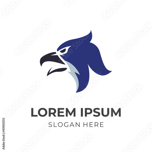 eagle logo design template concept vector with flat colorful style