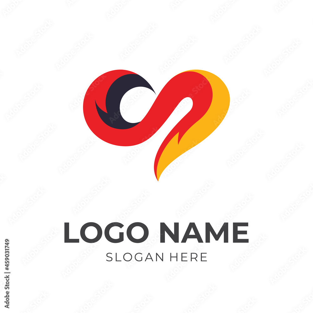 abstract love logo design template concept vector with flat colorful style abstract love logo design template concept vector with flat colorful style