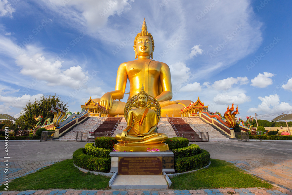 Big buddha in Wat Muang at Ang Thong Province