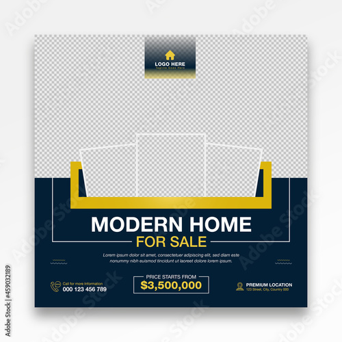 Real estate house sale property business promotional social media post, instagram post, facebook post, square web banner design template