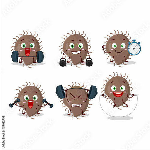 Wallpaper Mural A healthy coronaviridae cartoon style trying some tools on Fitness center Torontodigital.ca