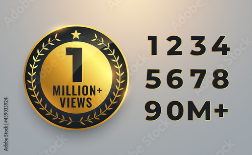 one million views count golden label