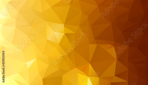 low poly golden triangle shapes background