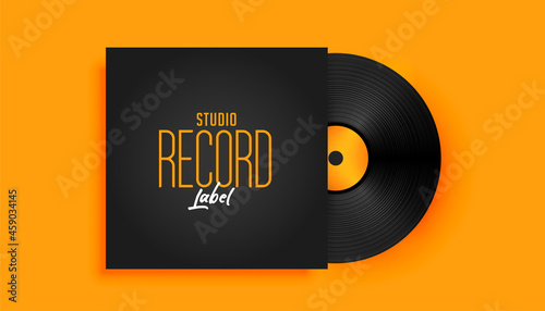 realistic music record label disk mockup