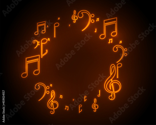 music sound notes frame background