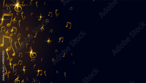 golden music notes background design