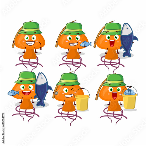 A fisherman moordecovirus cartoon picture catch a big fish