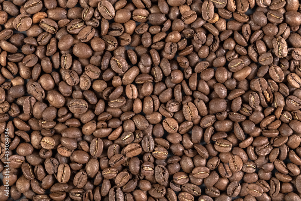 Roasted coffee beans. Food background. High quality photo