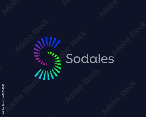Abstract wave sound linear logotype. Wave flow logo symbol. Motion stream water aqua vector icon in minimalistic style