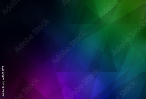 Dark Multicolor vector gradient triangles template.