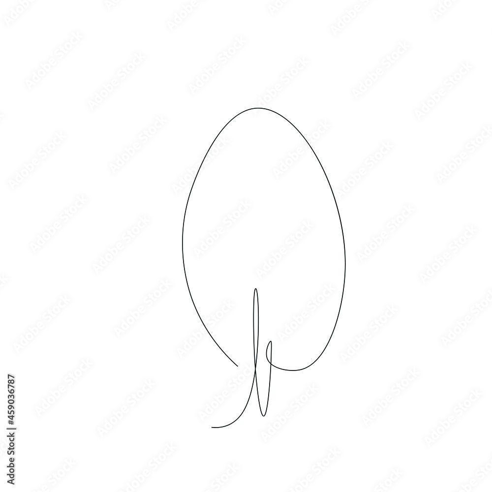 Tree line drawing vector illustration
