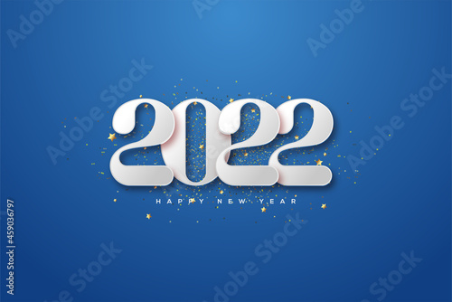 2022 happy new year with classic rounded elegant numbers.