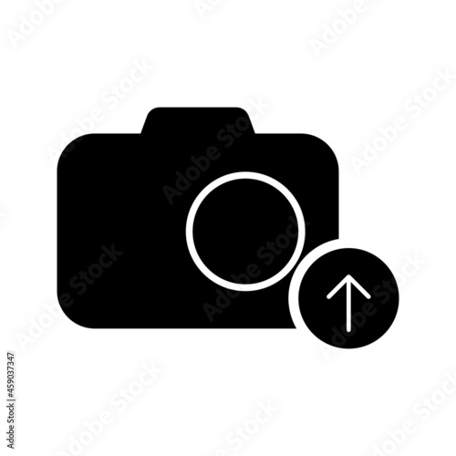 Photo Upload icon. Picture flat icons. Uploading your photo logo. Camera sign. Vector
