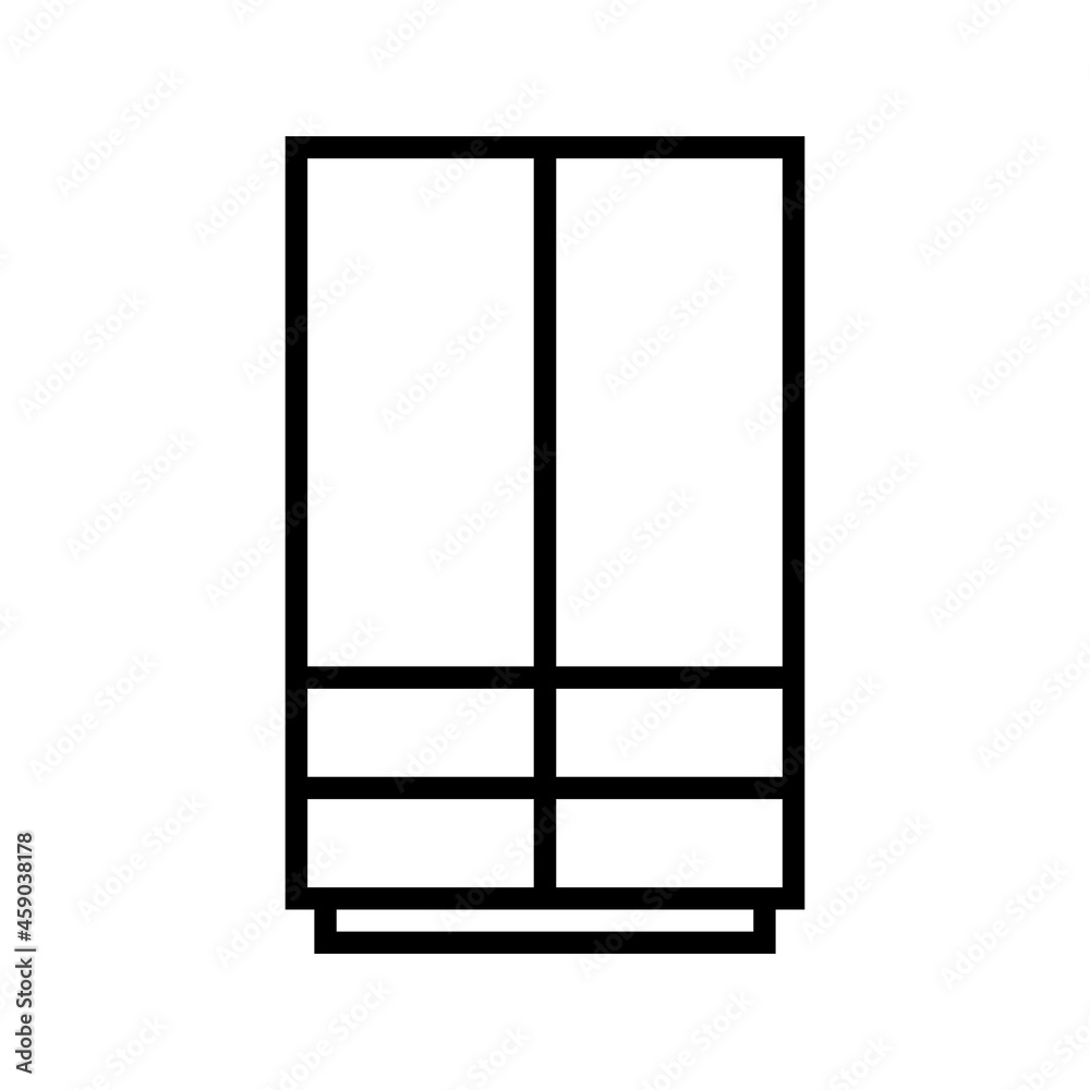 wardrobe icon line style vector on white backround wardrobe icon line style vector on white backround