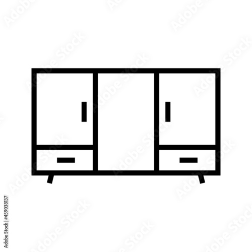 wardrobe icon line style vector on white backround