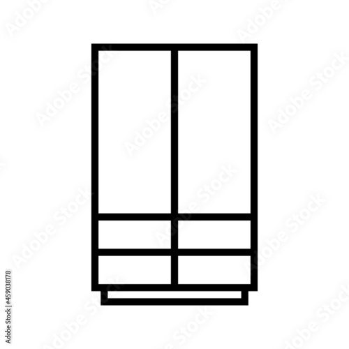 wardrobe icon line style vector on white backround