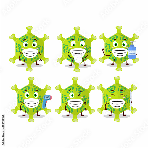 A picture of nobecovirus cartoon design style keep staying healthy during a pandemic