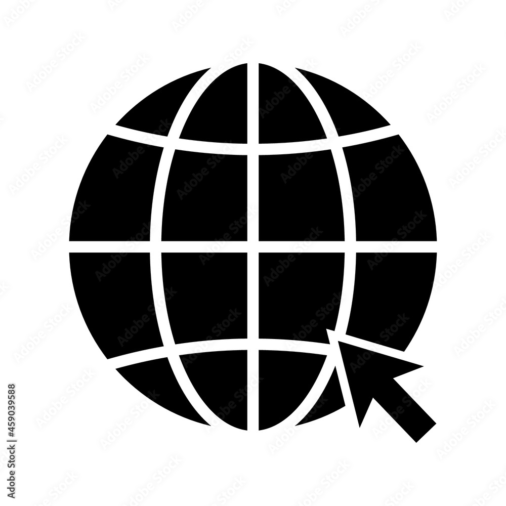 internet - globe icon design template vector on a white background internet - globe icon design template vector on a white background
