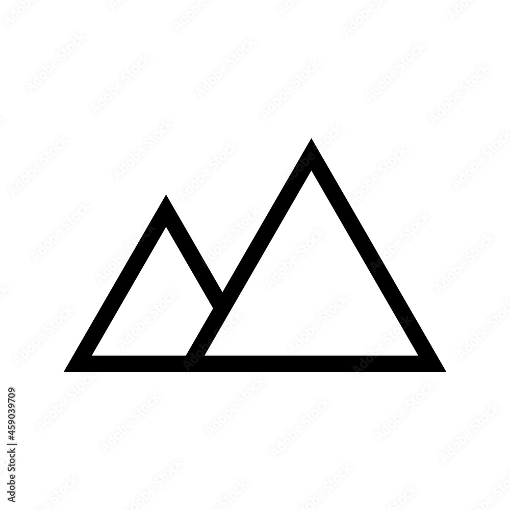 Top of mountain icon vector on white backround Top of mountain icon vector on white backround