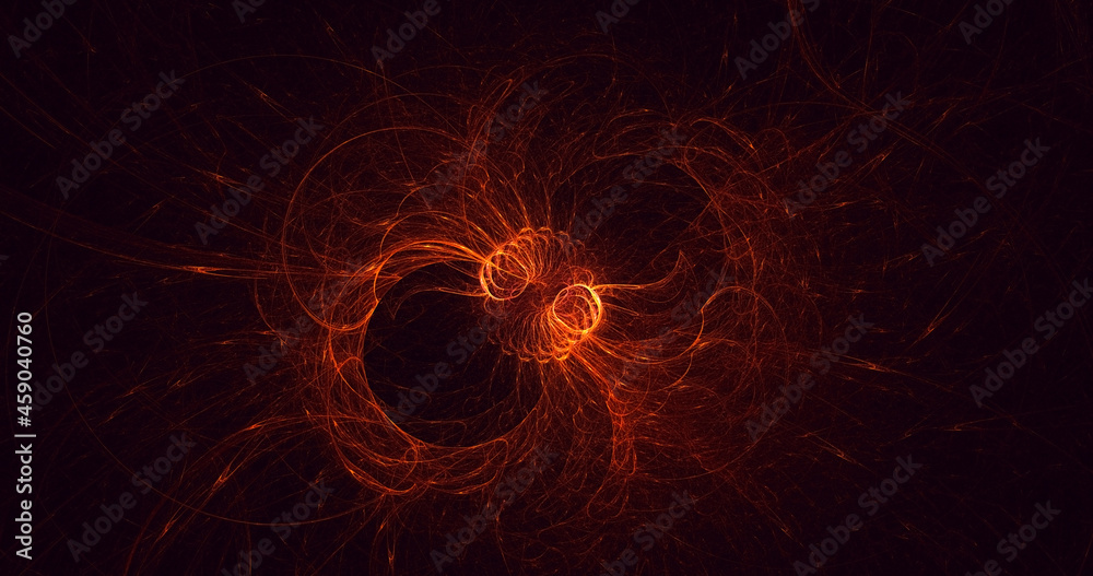 3D rendering abstract colorful fractal light background