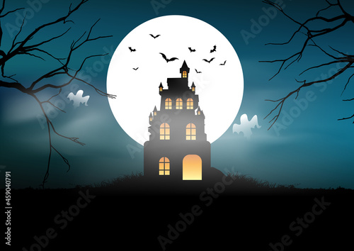 Spooky Halloween landscape background