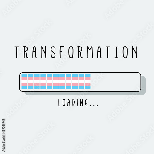 Transformation or transitioning process loading icon. The process of changing gender presentation or sex characteristics to accord with internal sense of gender identity for man, woman, queer concept.