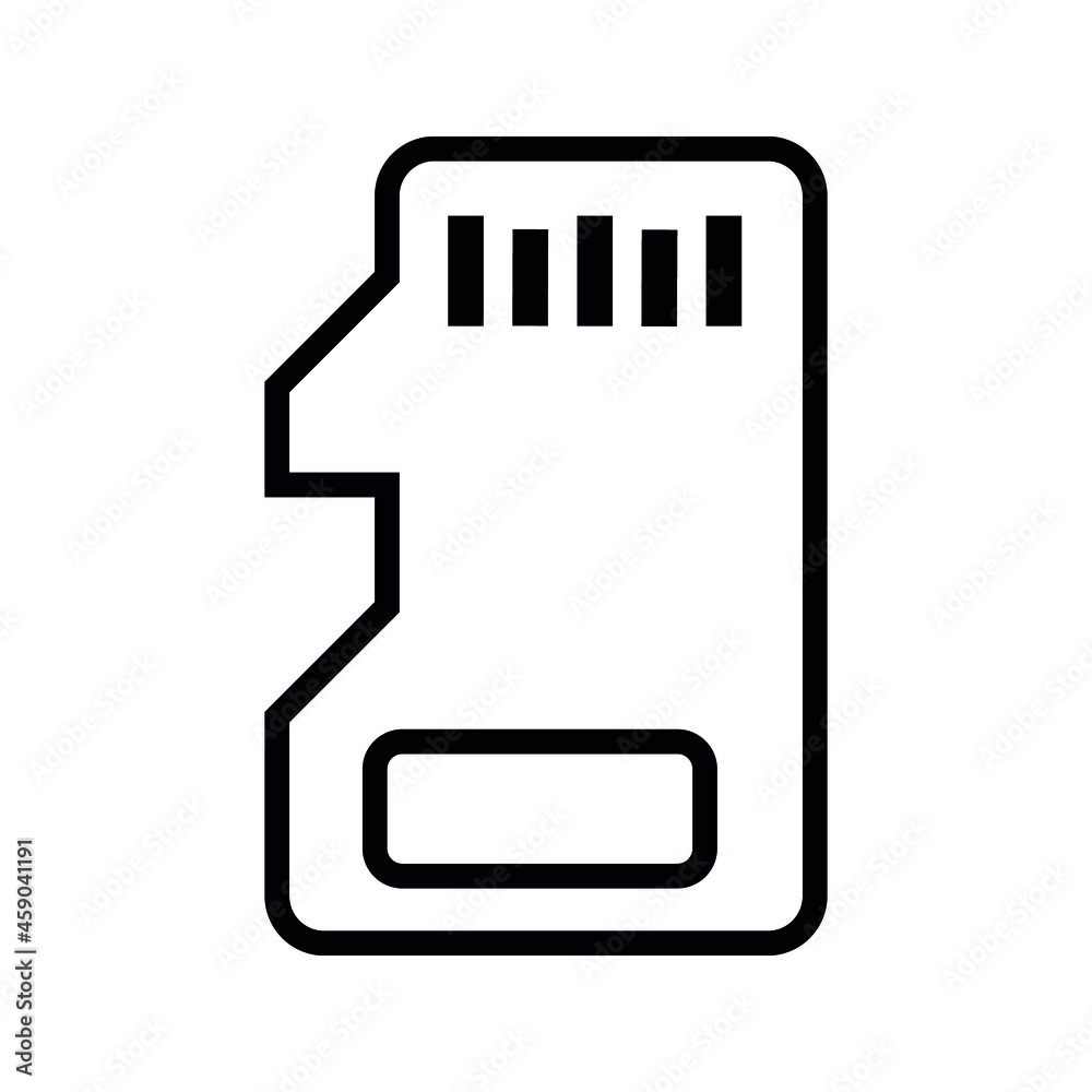 Micro SD card icon symbol vector illustration on white background Micro SD card icon symbol vector illustration on white background