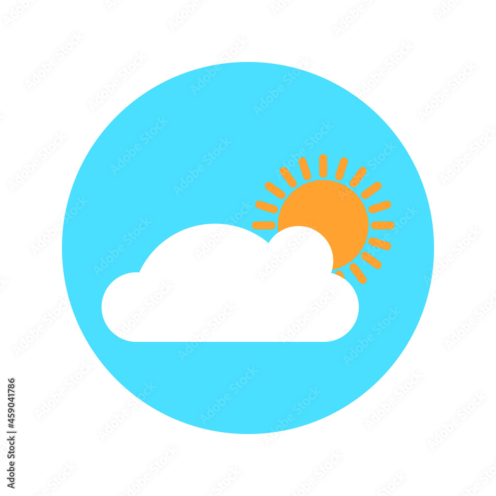 Hot sun with a cloud, illustration, vector on white background. eps 10 Hot sun with a cloud, illustration, vector on white background. eps 10