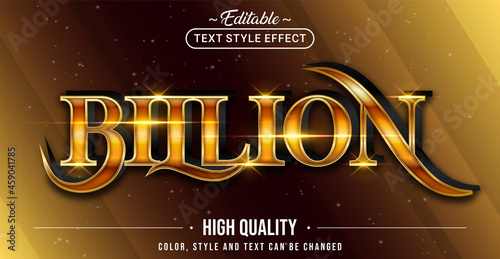 Editable text style effect - Billion text style theme. photo