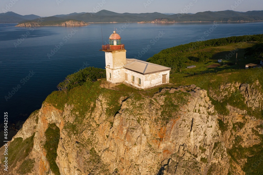 Lighthouse Baluzek on the coast of the Sea of Japan