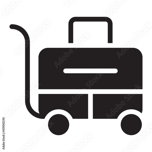 trolley bag glyph icon