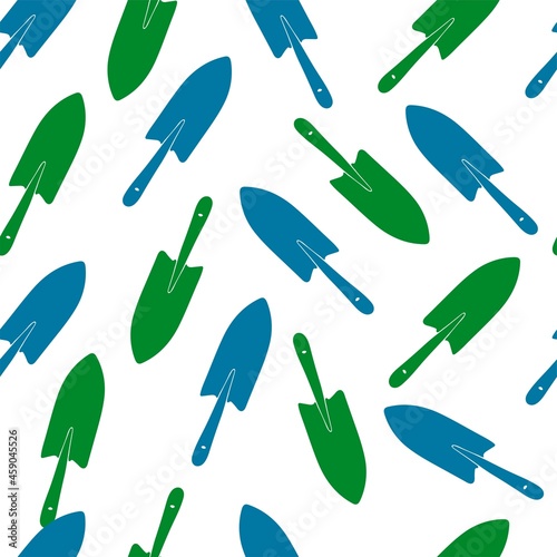 Garden shovel seamless pattern