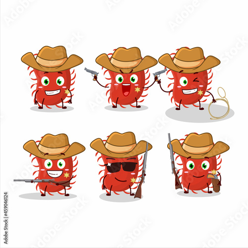 Cool cowboy picornaviridae cartoon character with a cute hat