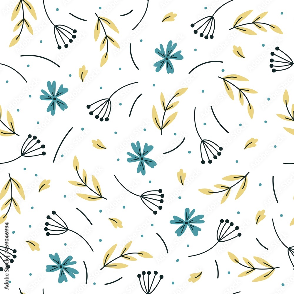 seamless pattern with flowers and leaves seamless pattern with flowers and leaves