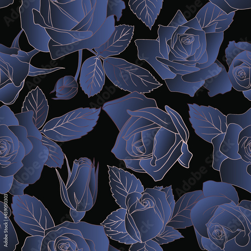 Roses vector pattern. Hand drawn design elements. Eps 10