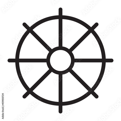 steering wheel line icon