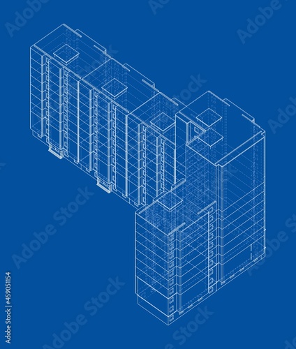 Vector multi-storey residential building