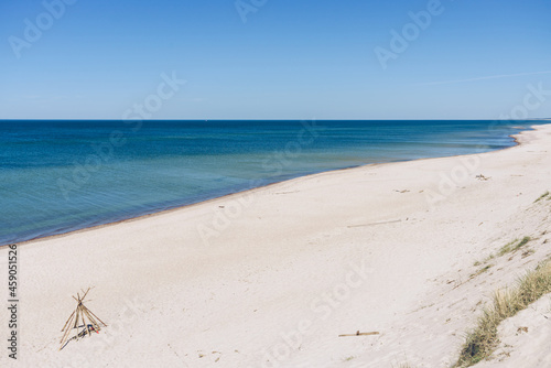 empty white sand beach at curonian spit