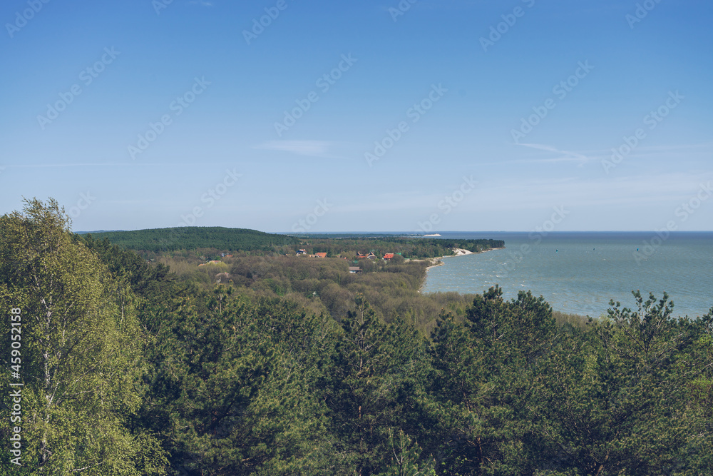 view of small village Morskoe at curonian spit