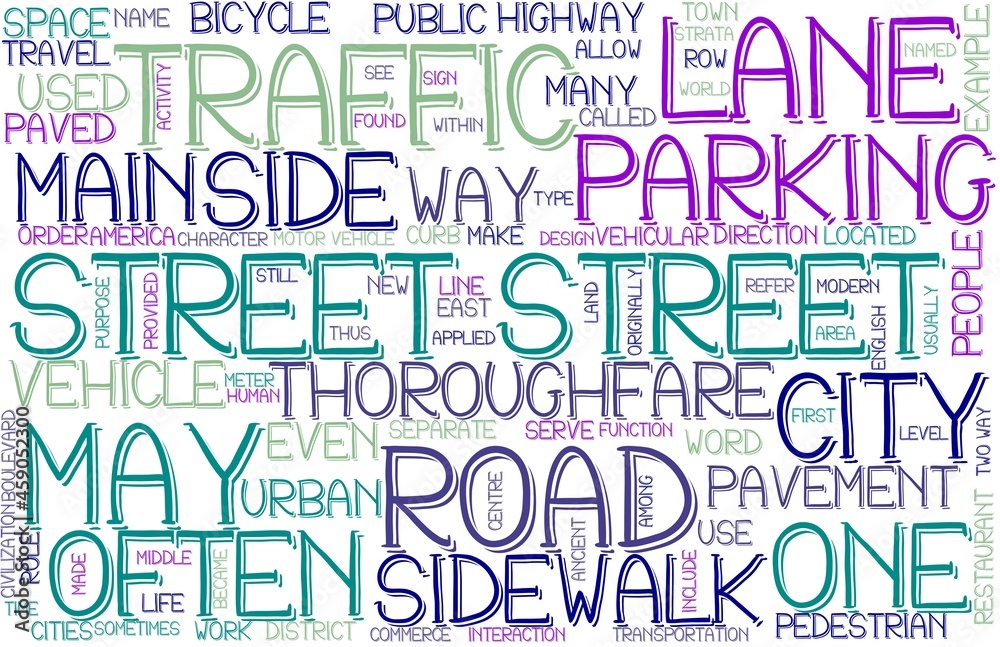 Street Wordcloud Banner, Wallpaper, Background, Book Cover, Wordart Street Wordcloud Banner, Wallpaper, Background, Book Cover, Wordart
