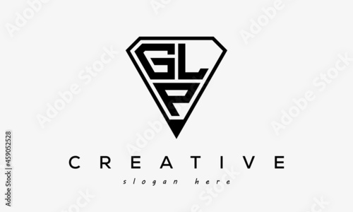 initial letters logo GLP black monogram diamond pentagon shape