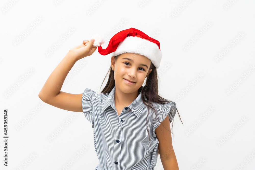 little girl on christmas isolated in white little girl on christmas isolated in white