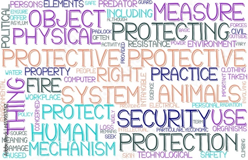Protective Wordcloud Banner, Wallpaper, Background, Book Cover, Wordart